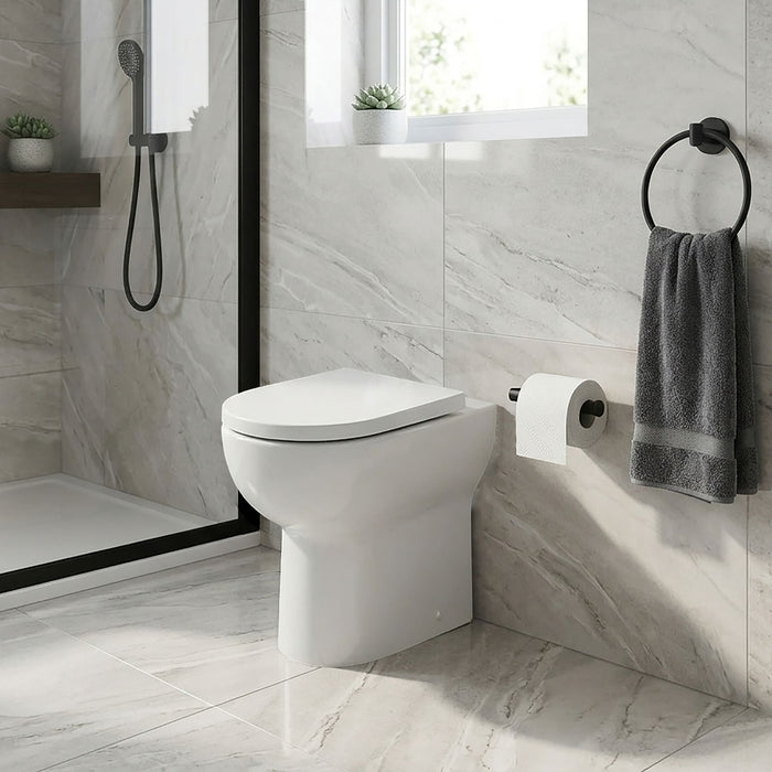 Tailored Tornio Rimless Comfort Height D-Shape Back to Wall Toilet with Soft Close Seat