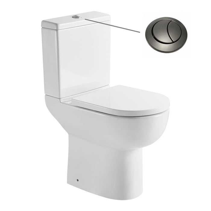 Tailored Tornio Rimless Comfort Height Closed Back D-Shape Close Coupled Toilet with Soft Close Seat