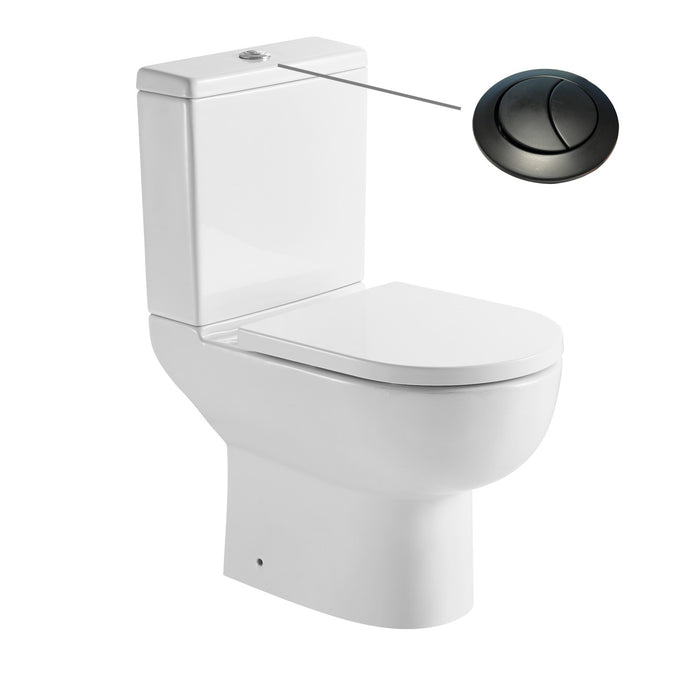 Tailored Tornio Rimless Open Back D-Shape Close Coupled Toilet with Soft Close Seat