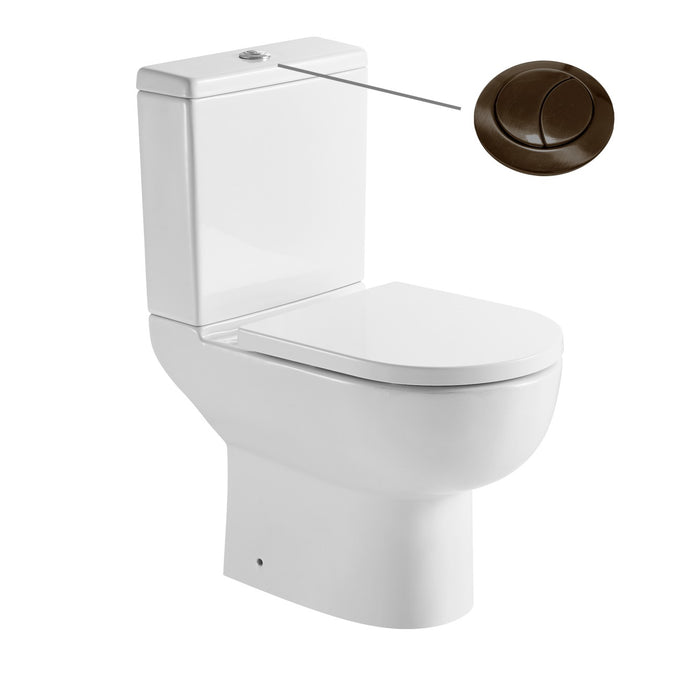 Tailored Tornio Rimless Open Back D-Shape Close Coupled Toilet with Soft Close Seat