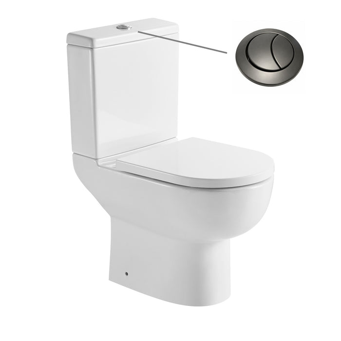 Tailored Tornio Rimless Open Back D-Shape Close Coupled Toilet with Soft Close Seat