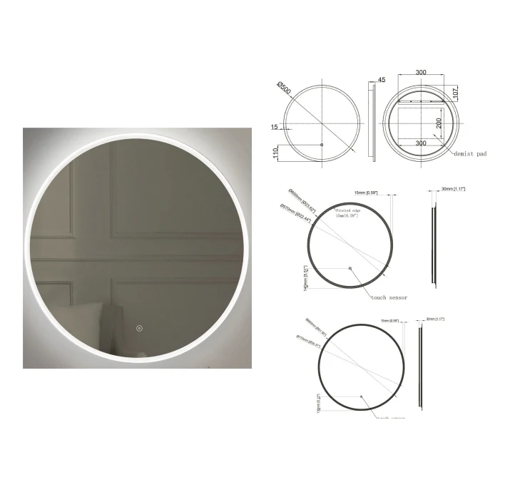 Lussaro Gabriella Round Illuminated Mirror With Demister
