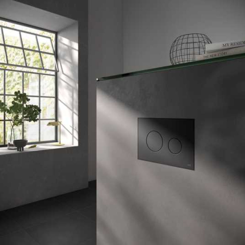 Tece Loop Standard Dual Flush Plate for Concealed Cistern — Bathroom Outlet