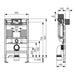 Tece Profil Wall-Hung Toilet Support Frame with Concealed