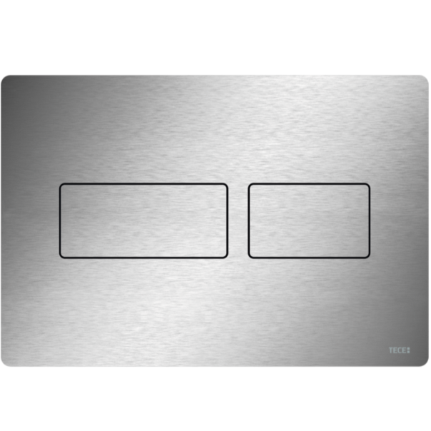 Tece Solid Dual Flush Plate for Concealed Cistern - Brushed