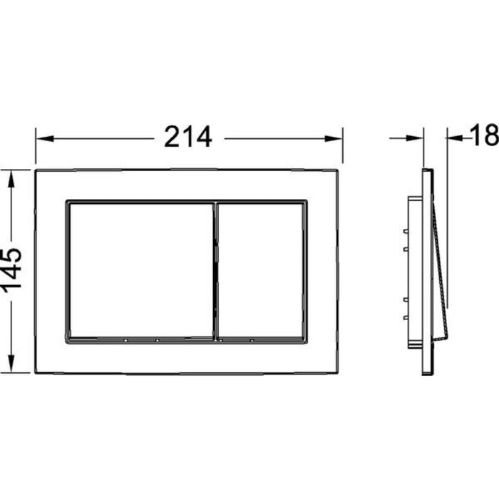 Tece Standard Dual Flush Plate for Concealed Cistern