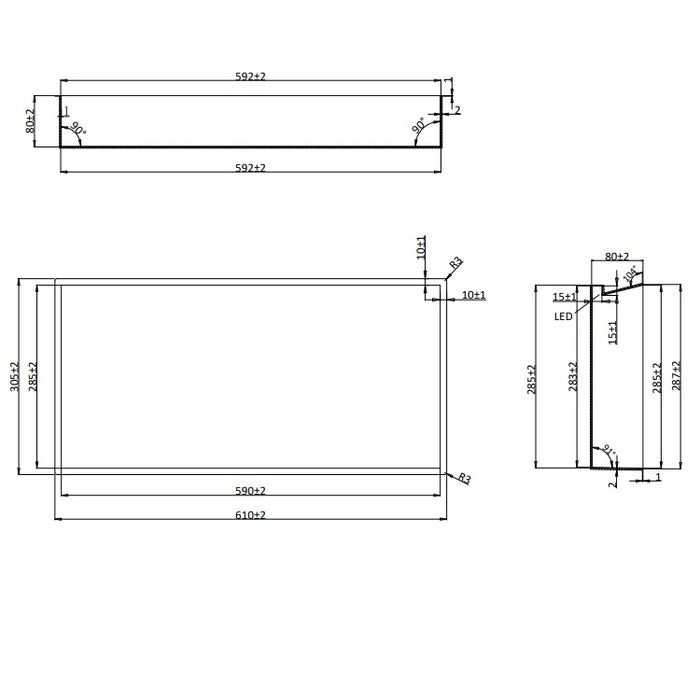 Crosswater Rectangular Shower Niche - 610mm x 305mm
