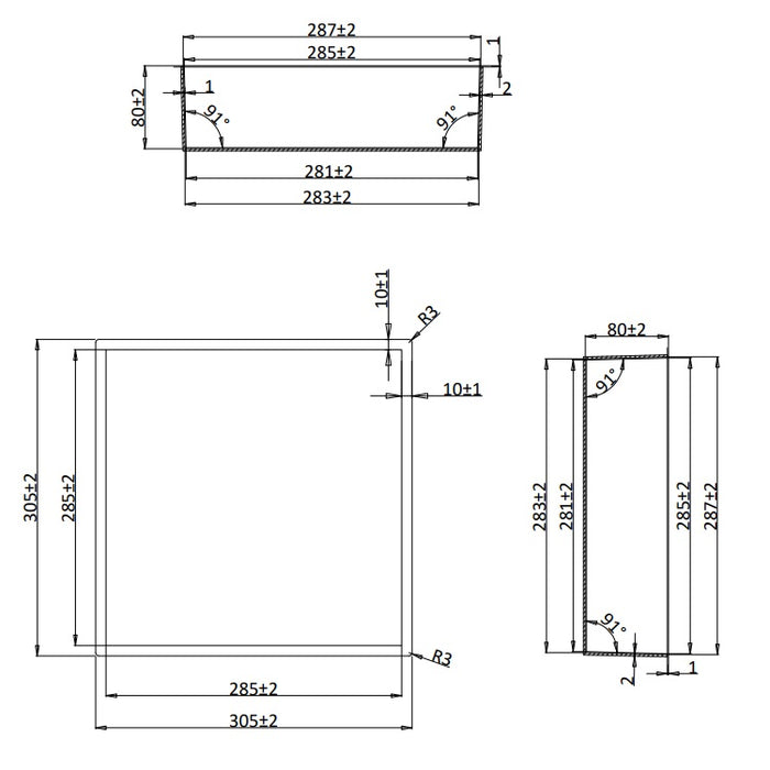 Crosswater Shower Niches Without LED Light Strip - 305mm x 305mm
