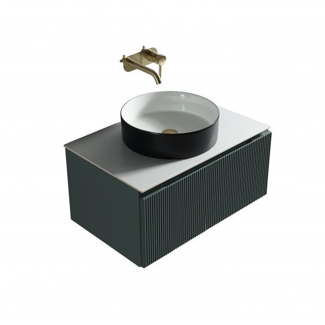 Tailored Flauto 600mm 1 Drawer Wall Hung Vanity Unit with Sintered Stone Countertop