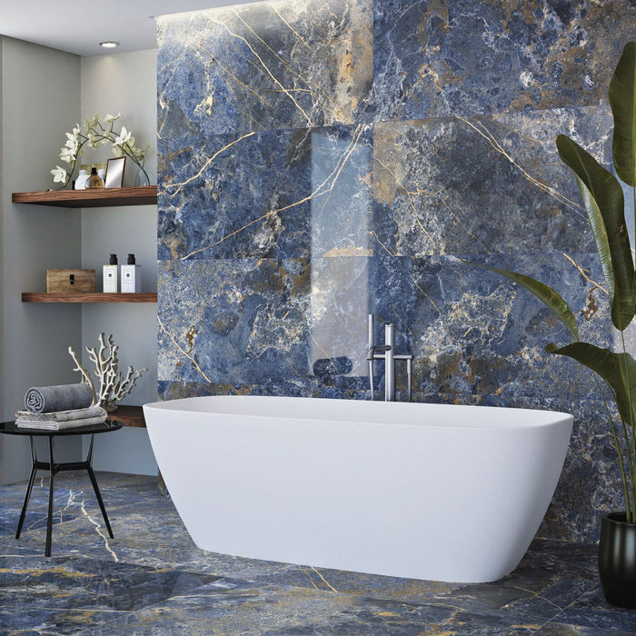 Terra Blue Polished Porcelain Wall & Floor Tile