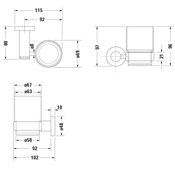 Duravit D-Code Glass Holder Right Side