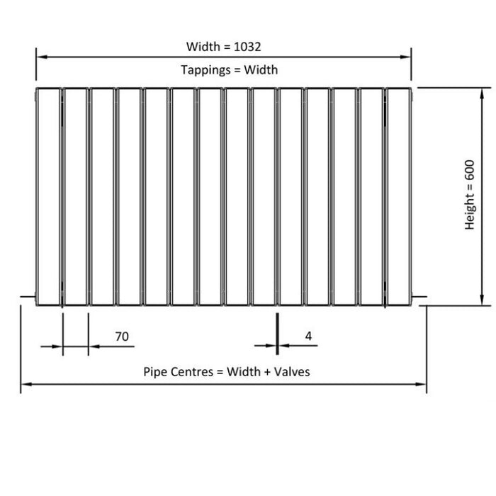 Eastbrook Addington Type 20 Horizontal Aluminium Designer Radiator - Gloss White