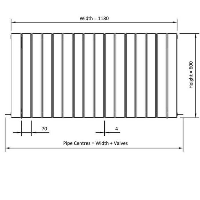 Eastbrook Addington Type 20 Horizontal Aluminium Designer Radiator - Gloss White