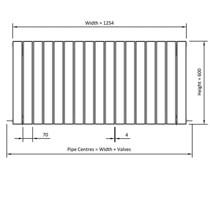 Eastbrook Addington Type 20 Horizontal Aluminium Designer Radiator - Gloss White