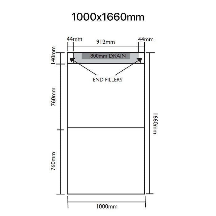 UniSlope 1K Black Short Linear Drain Wetroom Shower Kit