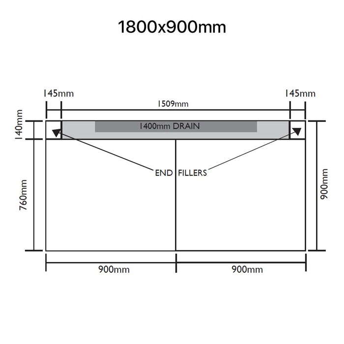 UniSlope 1K Brushed Brass Long Linear Drain Wetroom Shower