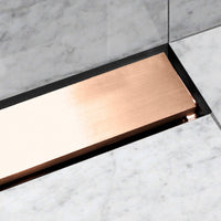 UniSlope 1K Brushed Copper Short Linear Drain Wetroom