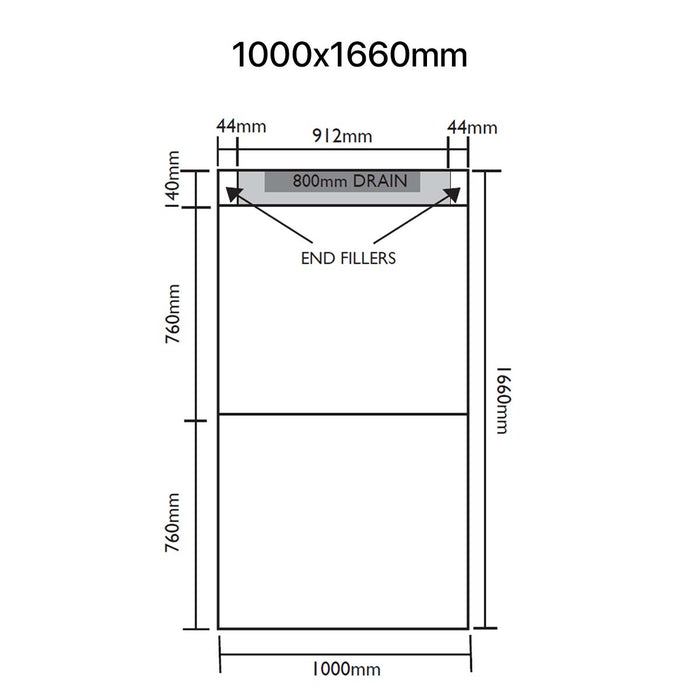 UniSlope 1K Polished Stainless Steel Short Linear Drain