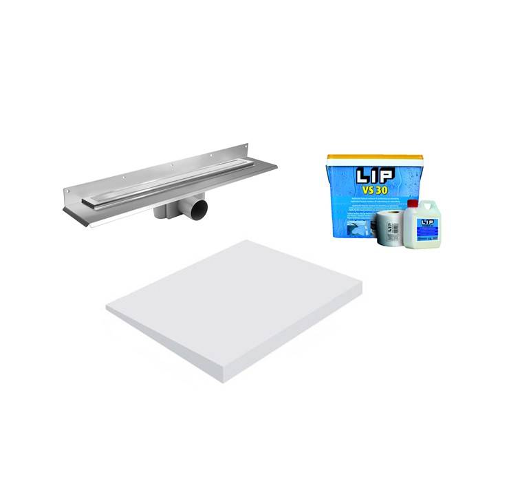 UniSlope 1K Polished Stainless Steel Short Linear Drain