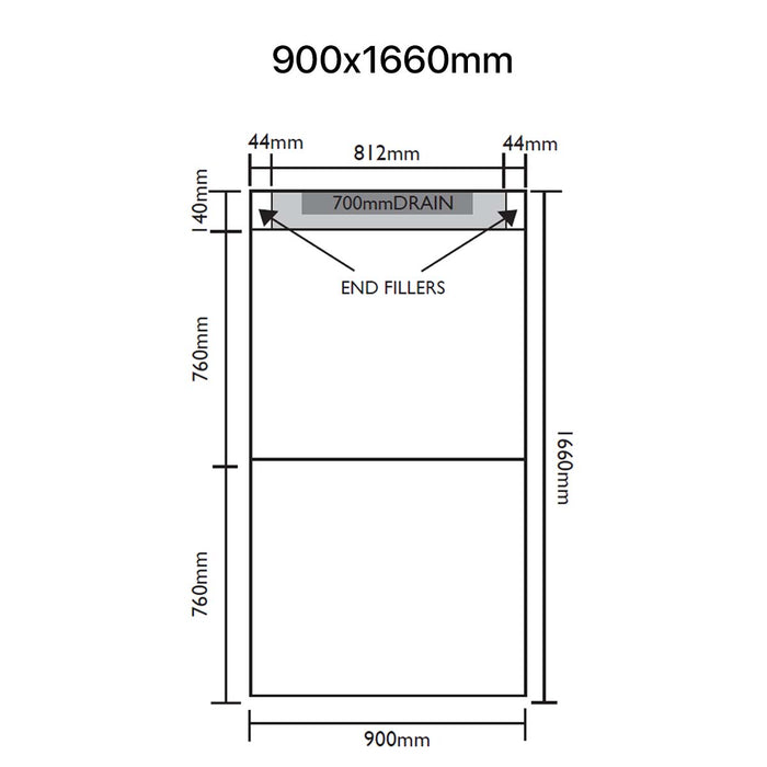 UniSlope 1K Polished Stainless Steel Short Linear Drain