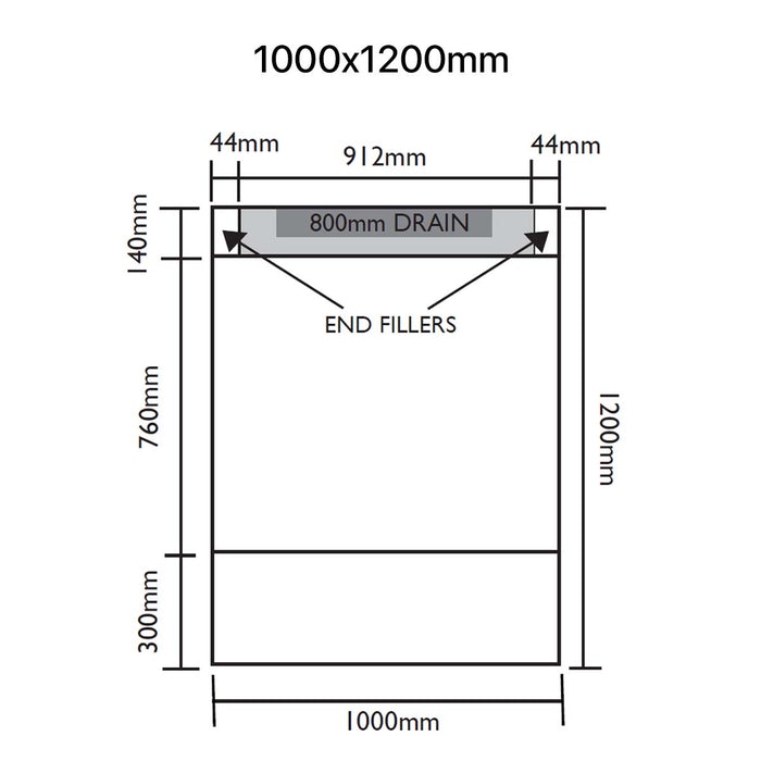 UniSlope 1K Short Linear Drain HighLine Cassette & 15mm