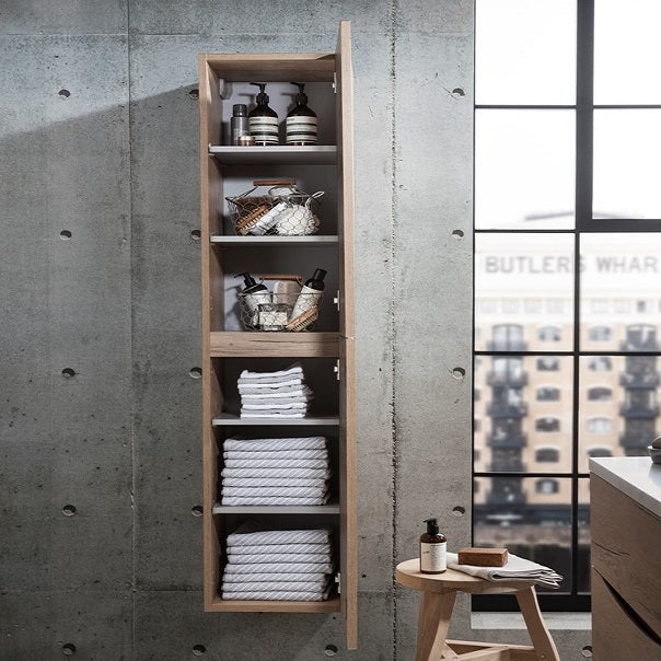 Crosswater Glide II 2 Door Wall Hung Tall Storage Unit - 350mm Wide