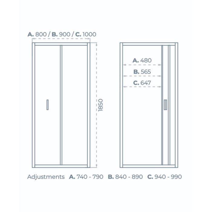 Sonas Strata 6mm Bi-Fold Shower Door - Chrome