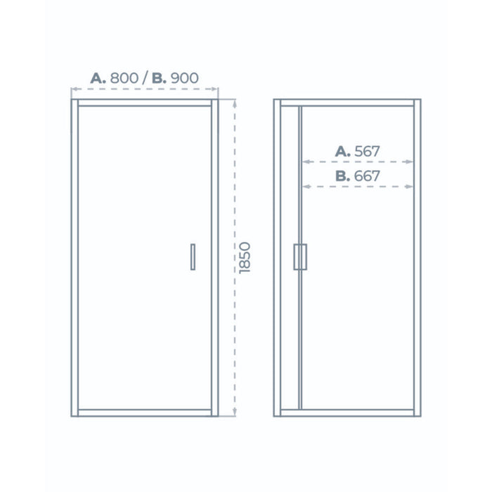 Sonas Strata 6mm Pivot Shower Door - Chrome