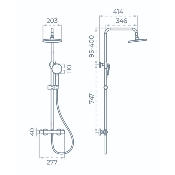 Sonas Strata Round Thermostatic Shower Kit - Chrome