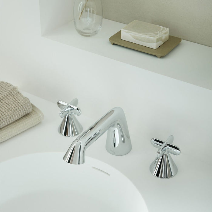 Vado Arrondi Deck Mounted 3 Hole Basin Mixer Tap