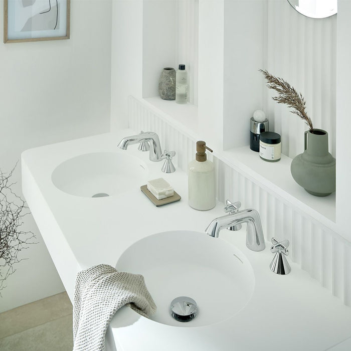 Vado Arrondi Deck Mounted 3 Hole Basin Mixer Tap