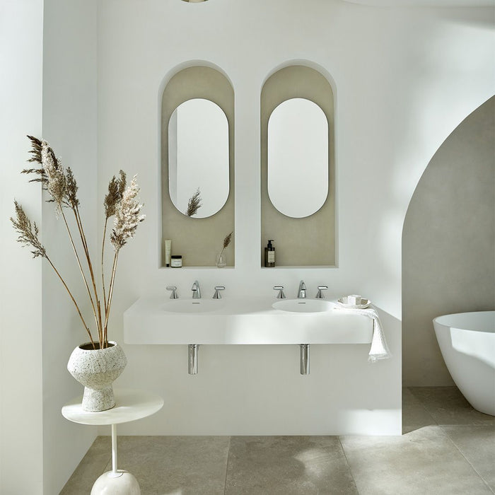 Vado Arrondi Deck Mounted 3 Hole Basin Mixer Tap With Lever