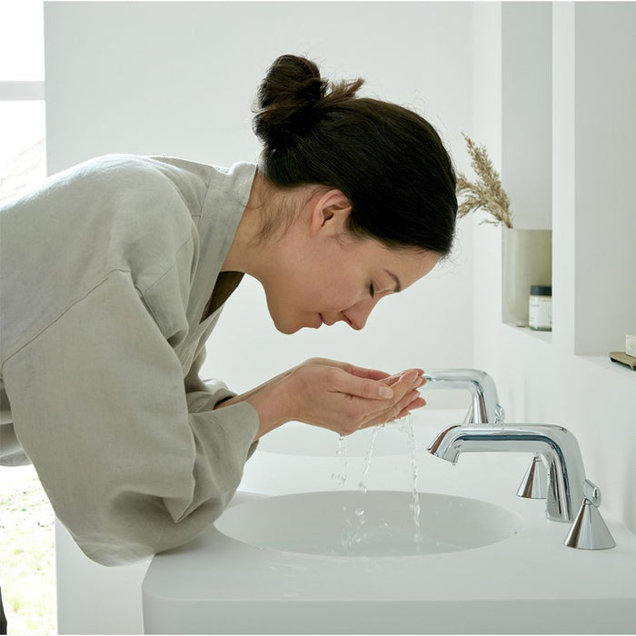 Vado Arrondi Deck Mounted 3 Hole Basin Mixer Tap With Lever