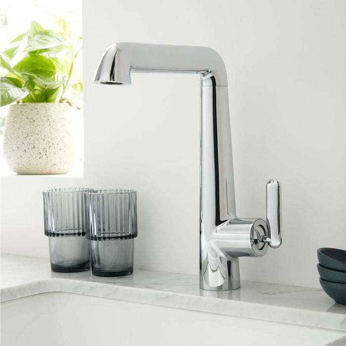Vado Arrondi Deck Mounted Kitchen Mixer Tap With Lever