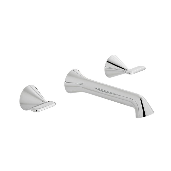 Vado Arrondi Wall Mounted 3 Hole Basin Mixer Tap With Lever