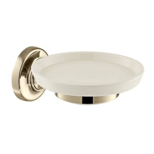Vado Axbridge Ceramic Soap Dish And Holder - Bright Nickel