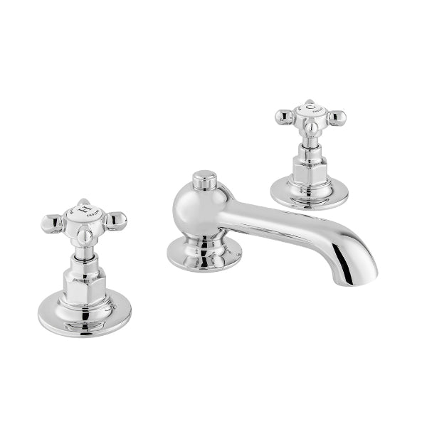Vado Axbridge Crosshead 3 Hole Basin Mixer Tap With Pop-Up