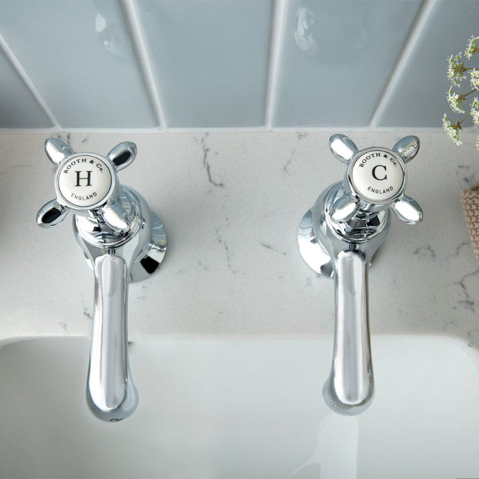 Vado Axbridge Crosshead Basin Pillar Taps - Basin Pillar