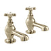Vado Axbridge Crosshead Bath Pillar Taps - Bright Nickel