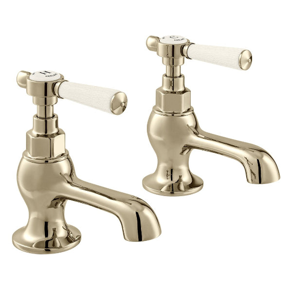 Vado Axbridge Lever Basin Pillar Taps - Bright Nickel