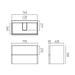Vado Cameo 2 Drawer Wall Hung Vanity Unit With Worktop