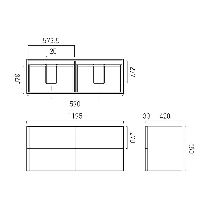 Vado Cameo 4 Drawer Wall Hung Vanity Unit With Arctic Basin