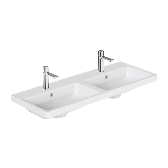 Vado Cameo Ceramic Vanity Double Basin - 1200mm Wide - 1 TH