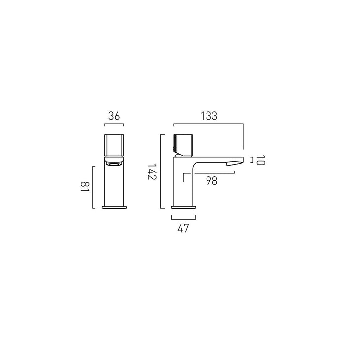 Vado Cameo Knob Deck Mounted Mini Mono Basin Mixer Tap