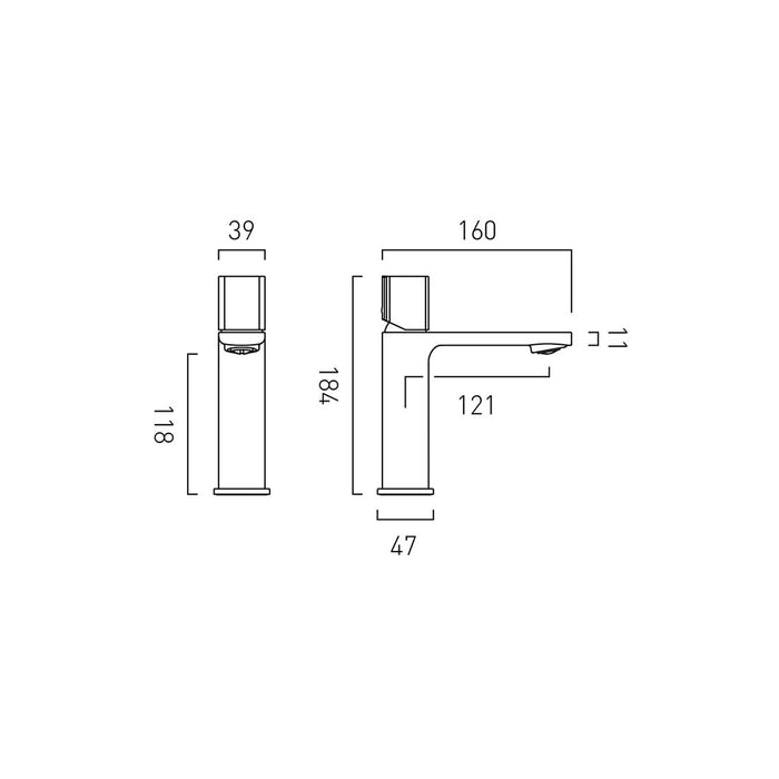 Vado Cameo Knob Deck Mounted Mono Basin Mixer Tap - Basin