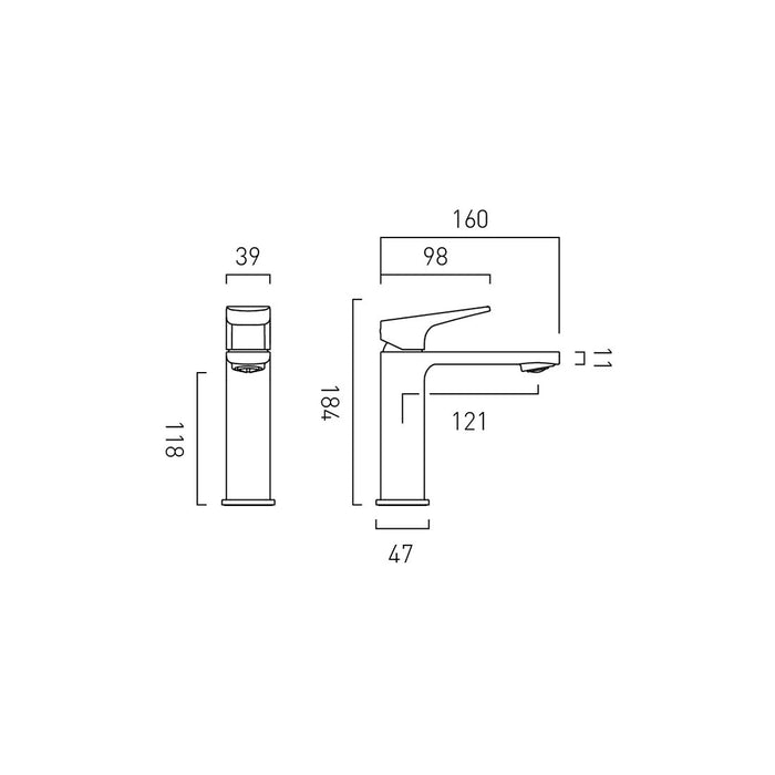 Vado Cameo Lever Deck Mounted Mono Basin Mixer Tap - Basin