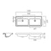 Vado Cameo Vanity Double Basin - 1200mm Wide - 1 TH - Inset