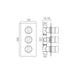 Vado DX Notion 2 Outlet 3 Handle Thermostatic Concealed