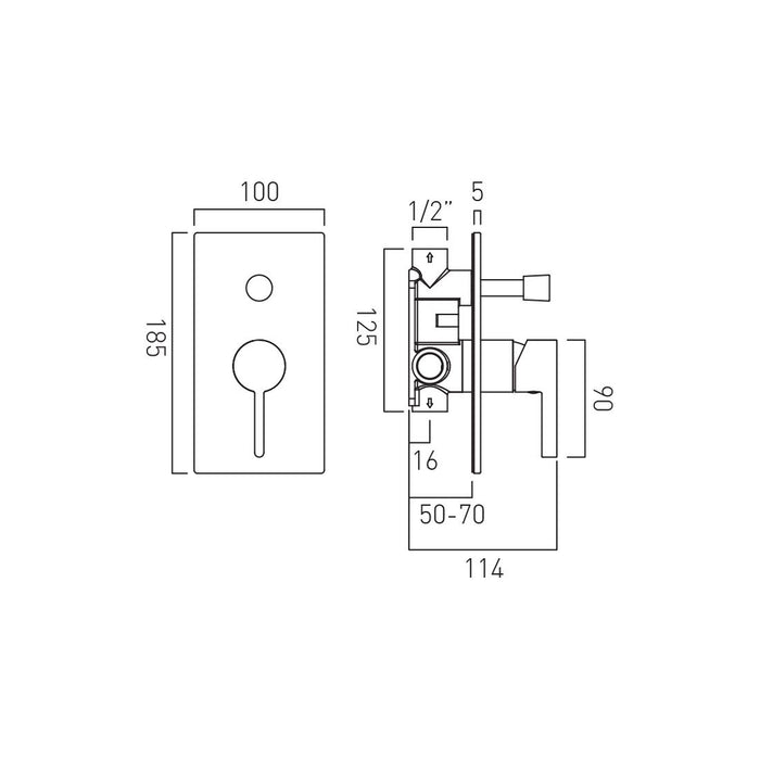 Vado Edit 2 Outlet Manual Shower Valve with Diverter