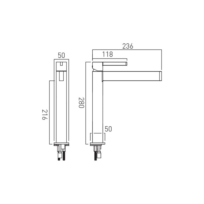 Vado Edit Deck Mounted Cloakroom Tall Mono Basin Mixer Tap